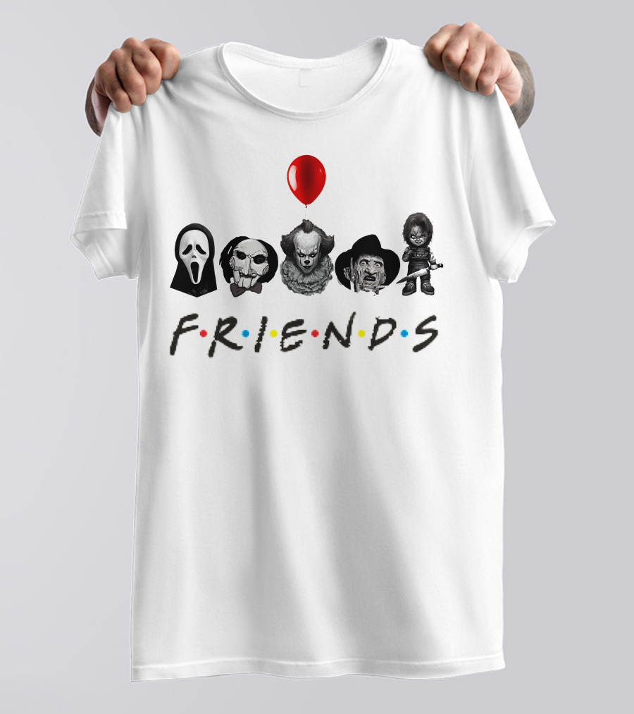 Horror Movie Characters Halloween Friends Balloon T-Shirt