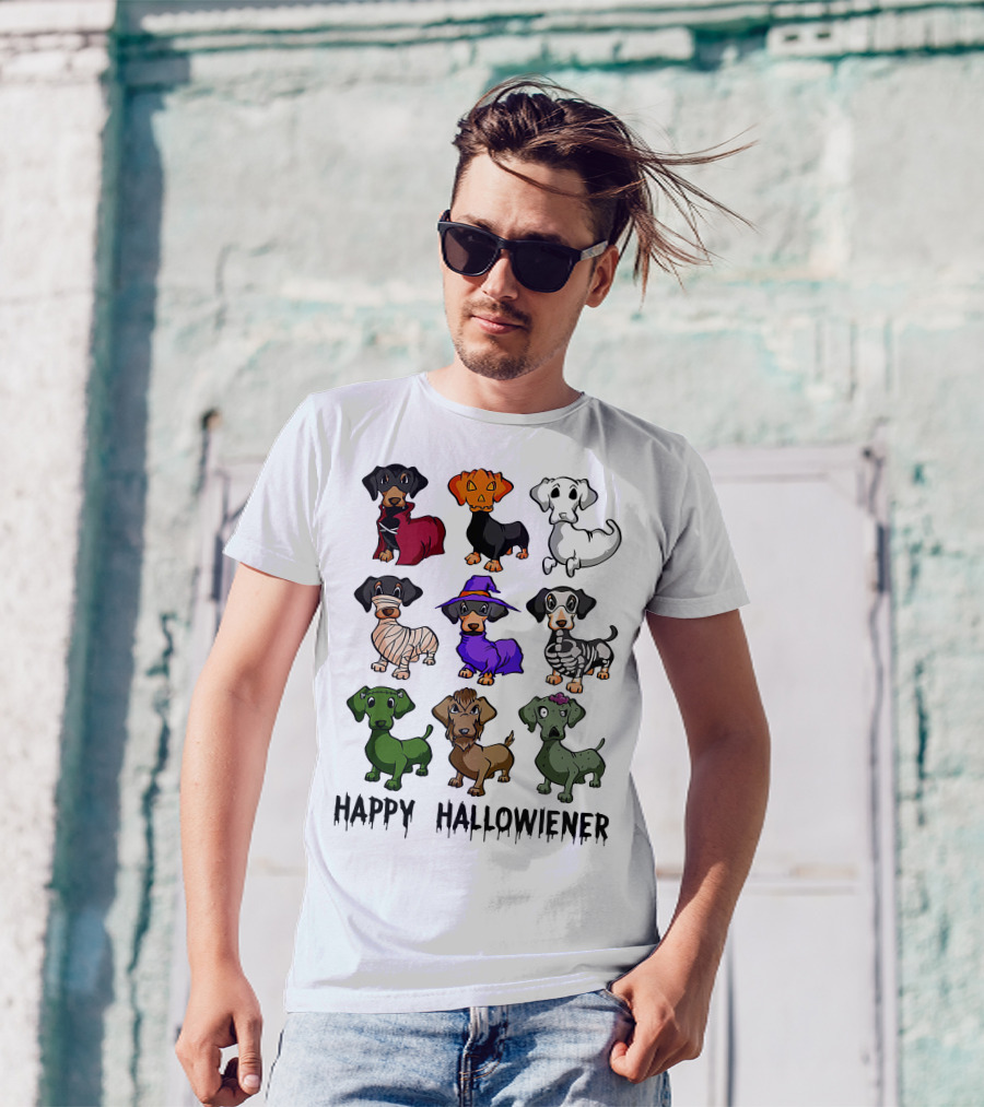 Happy Hallowiener Dachshund Costume Fun Halloween Dogs T-Shirt
