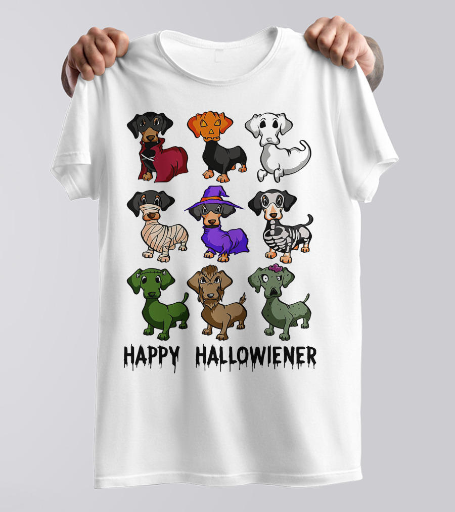 Happy Hallowiener Dachshund Costume Fun Halloween Dogs T-Shirt