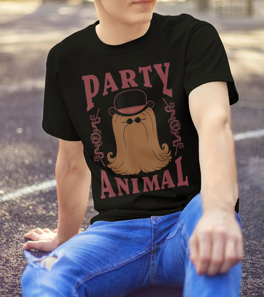 Addams Family Cousin It Party Animal Top Hat And Sunglasses T-Shirt