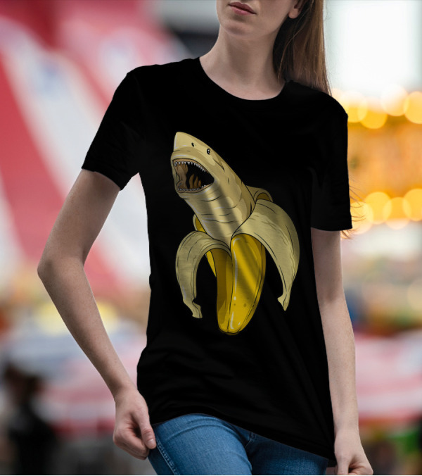 Banana Shark Banana Themed Shark Themed Party Banana Shark T-Shirt