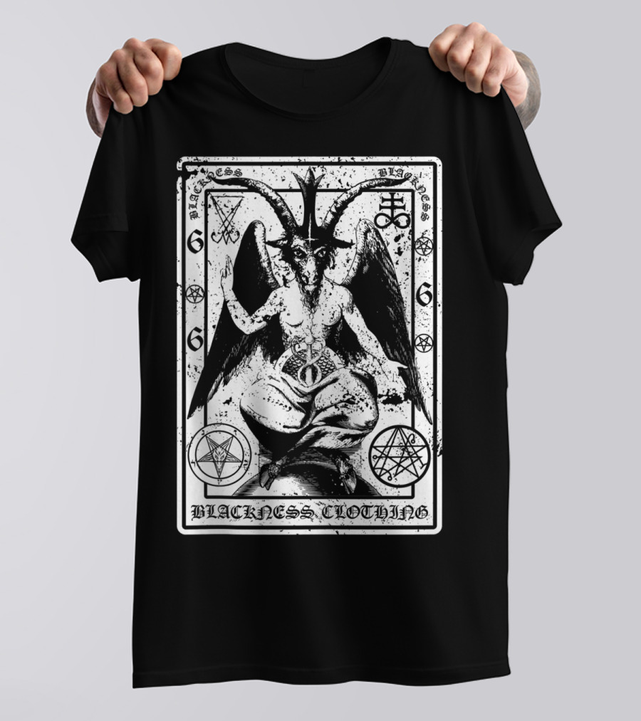 Blackness Clothing Baphome Satanic Dark Art Evil 666 Luzifer T-Shirt