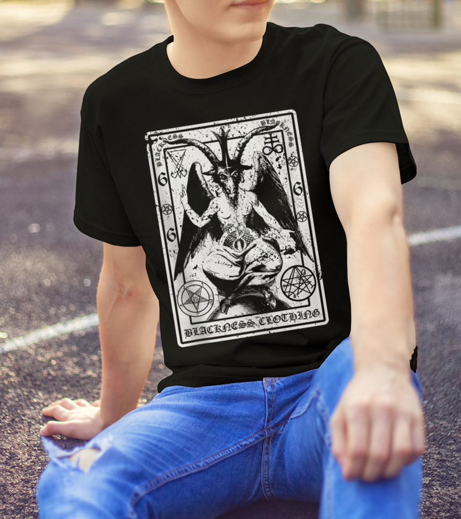 Blackness Clothing Baphome Satanic Dark Art Evil 666 Luzifer T-Shirt