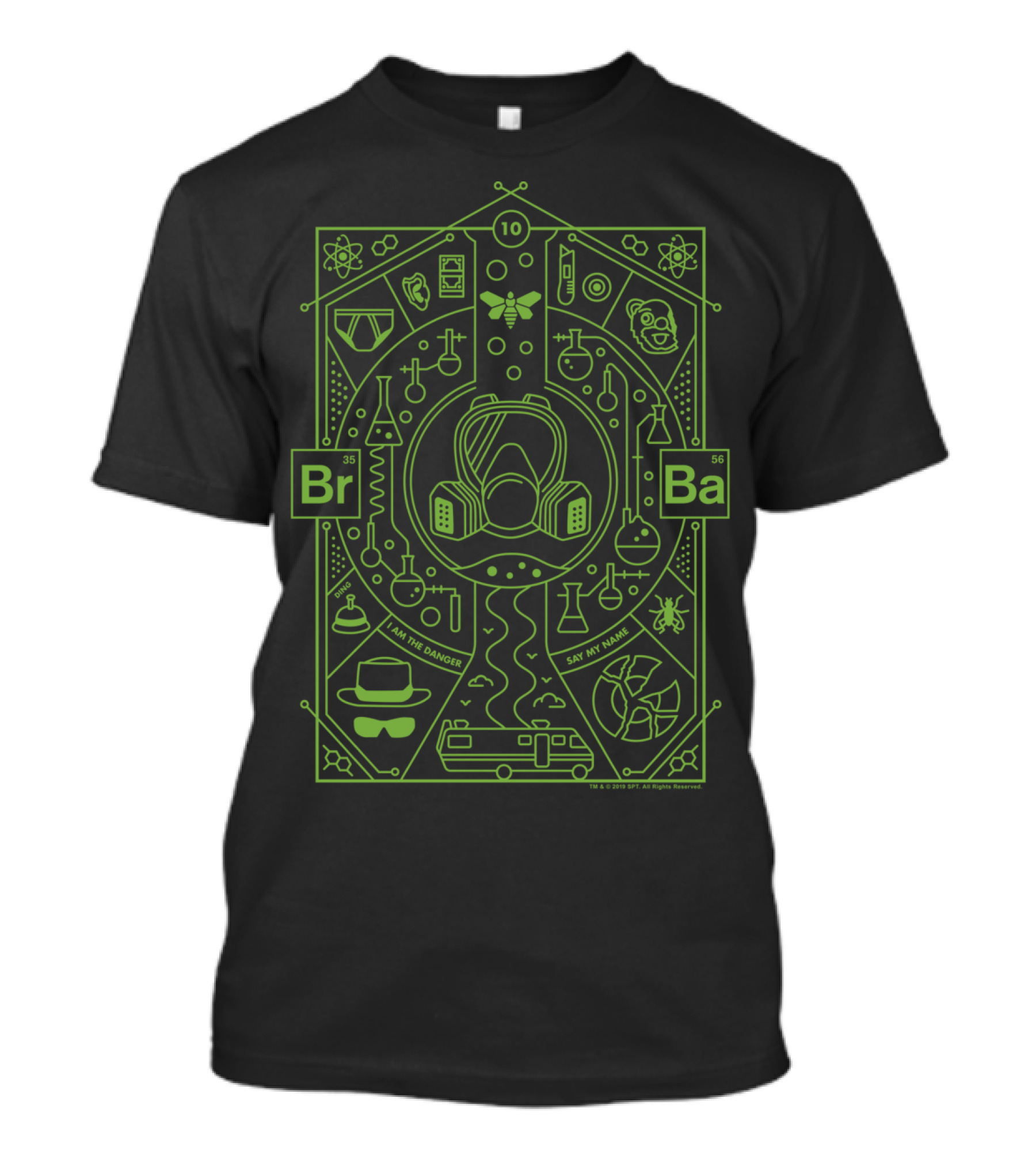 Breaking Bad 10th Anniversary I Am The Danger Say My Name Gas Mask Elements T-Shirt