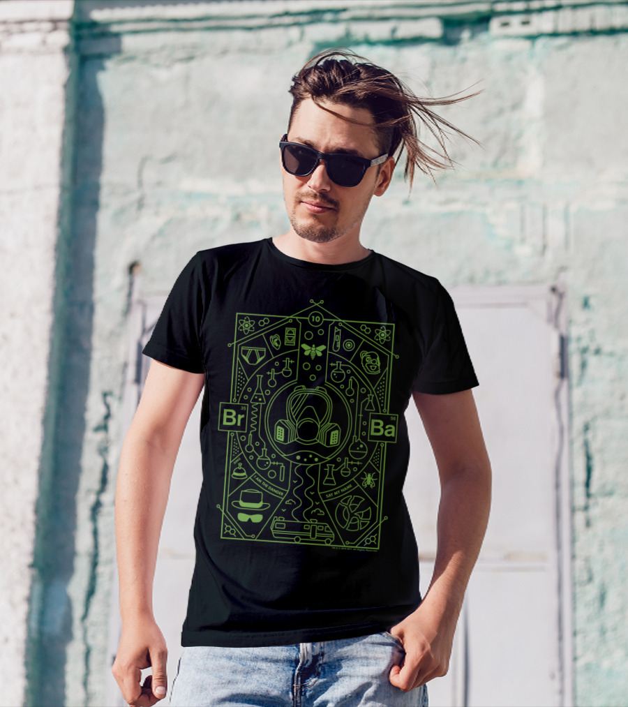 Breaking Bad 10th Anniversary I Am The Danger Say My Name Gas Mask Elements T-Shirt
