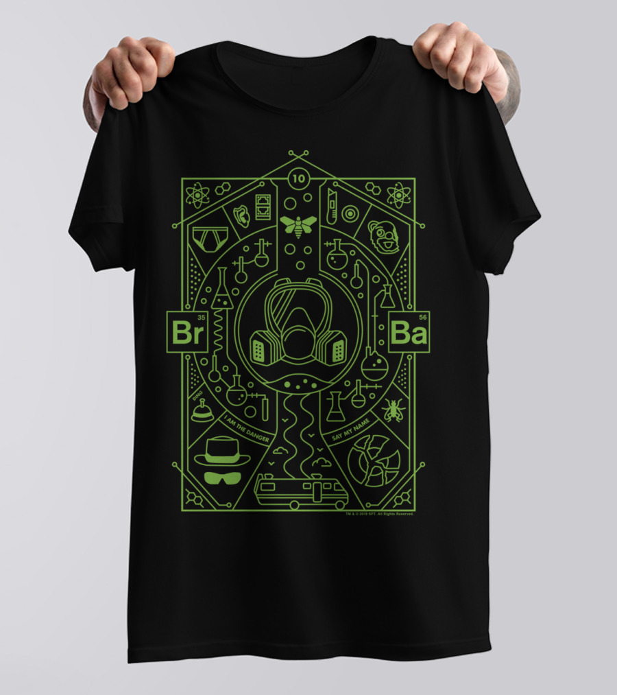 Breaking Bad 10th Anniversary I Am The Danger Say My Name Gas Mask Elements T-Shirt