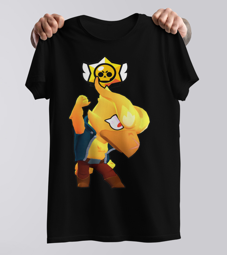 Brawl Stars Crow Character Icon With Skull Star Badge T-Shirt