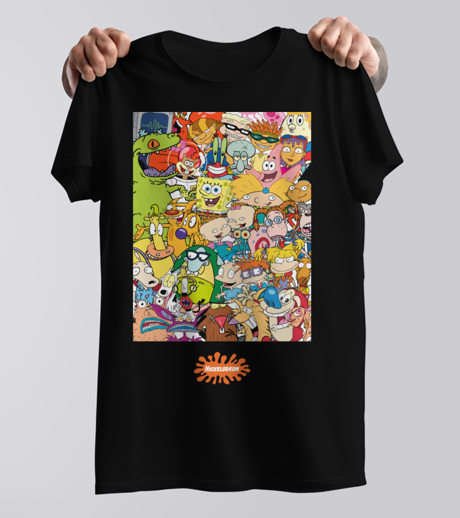 Nickelodeon 90s Cartoon Characters Compilation Group Shot T-Shirt