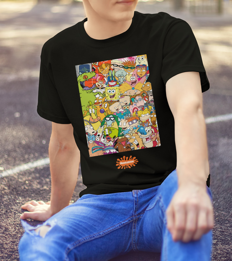 Nickelodeon 90s Cartoon Characters Compilation Group Shot T-Shirt