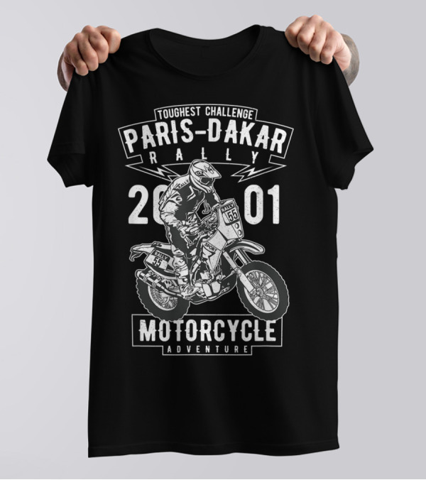 Toughest Challenge Paris-Dakar Rally 2001 Motorcycle Adventure T-Shirt