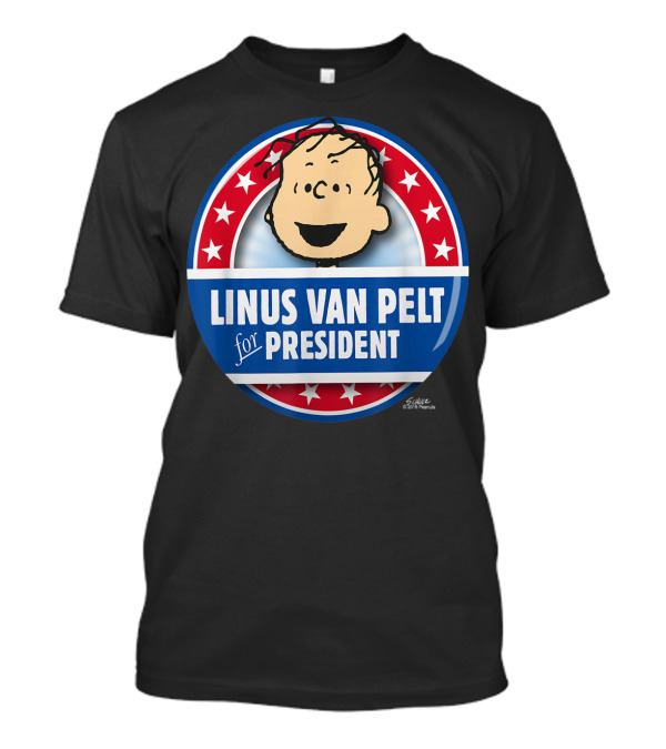 Peanuts Linus Van Pelt For President Election Button T-Shirt