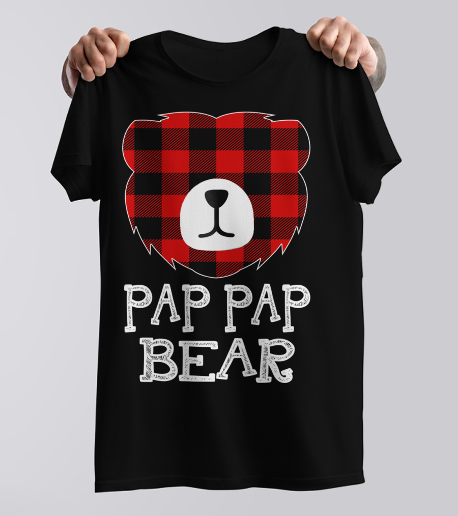 Pap Pap Bear Red Plaid Buffalo T-Shirt