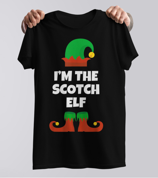 I'm The Scotch Elf Christmas Hat And Shoes T-Shirt