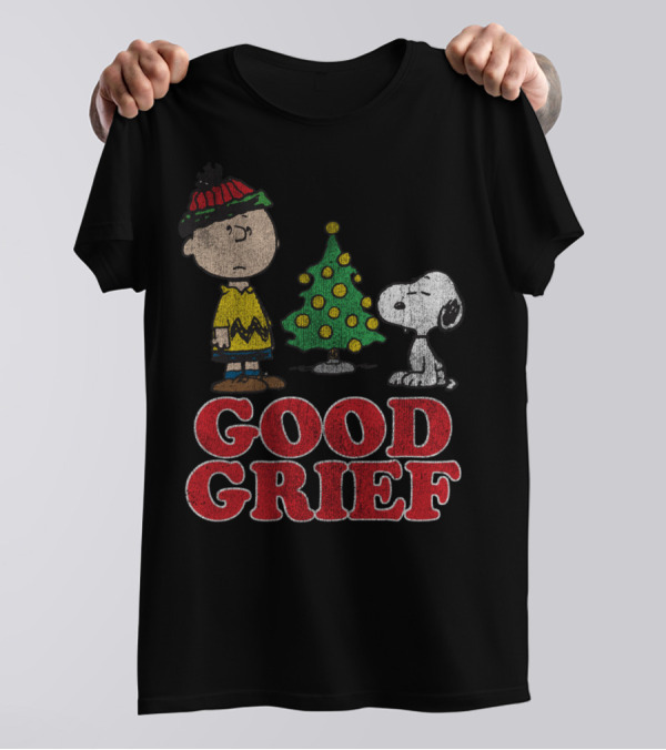 Good Grief Peanuts Holiday Snoopy And Charlie Christmas Tree T-Shirt