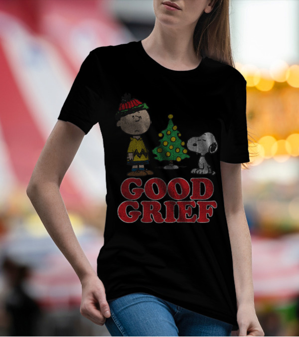 Good Grief Peanuts Holiday Snoopy And Charlie Christmas Tree T-Shirt