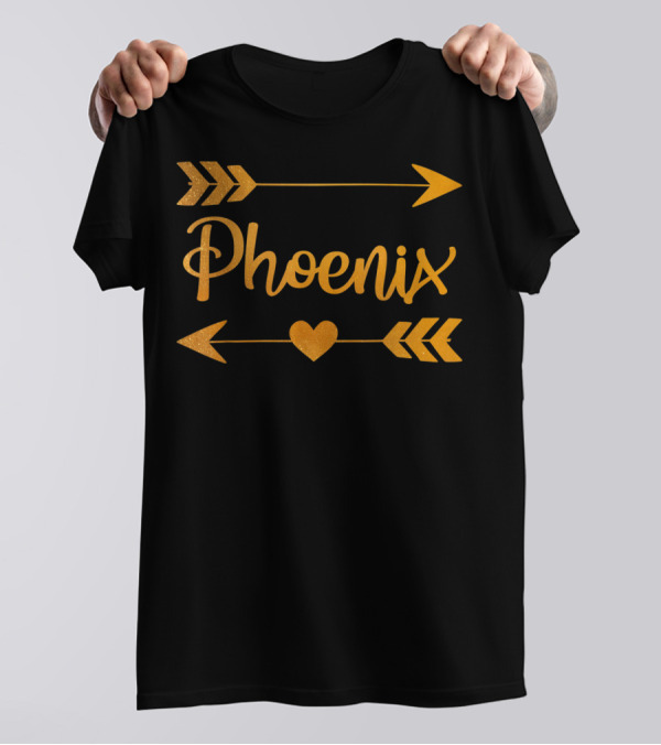 Phoenix Az Arizona Heart And Arrow City Home Roots Usa T-Shirt