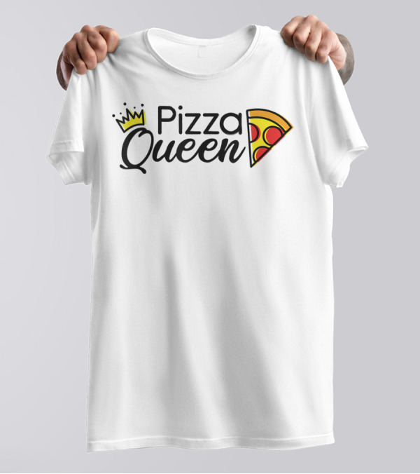 Pizza Queen Girls Women Female Pizza Slice Crown T-Shirt