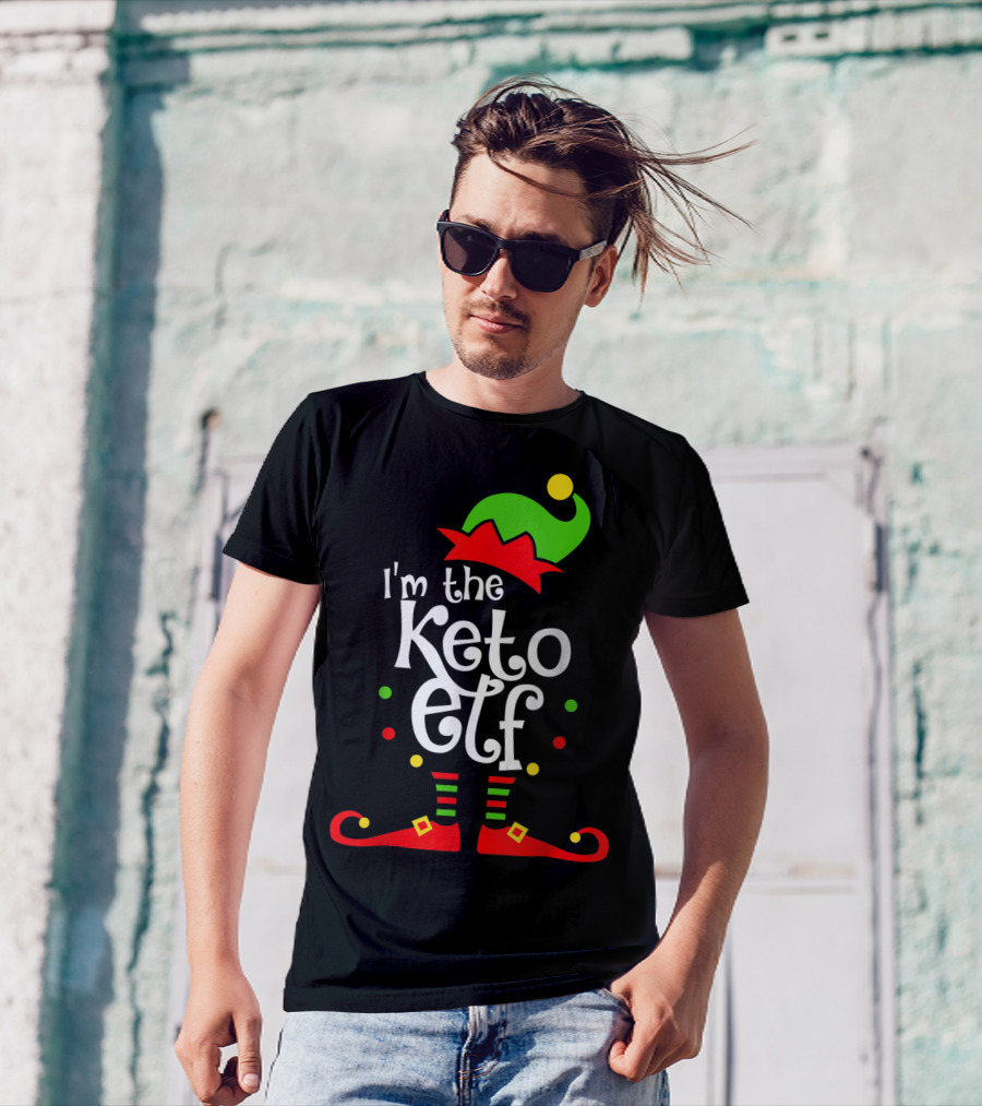 I'm The Keto Elf With Xmas Elf Hat And Shoes T-Shirt