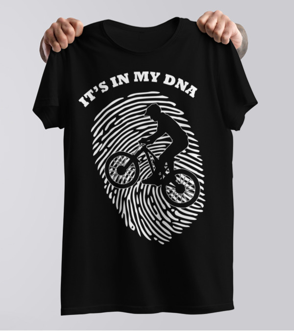 It's In My DNA Mountain Biking MTB Fingerprint T-Shirt