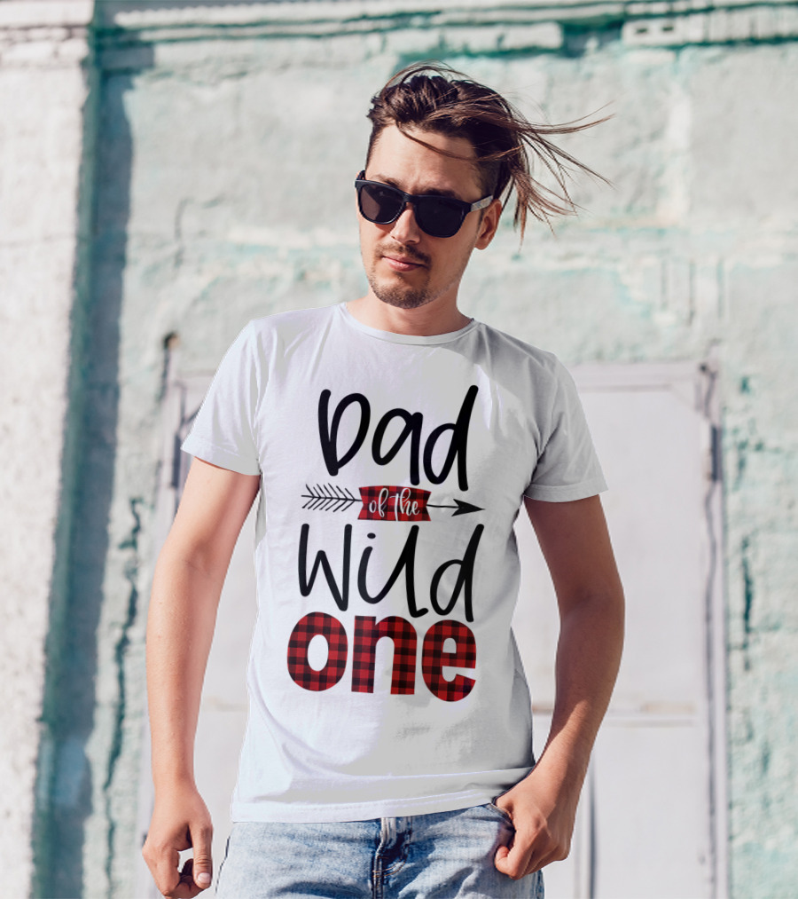 Dad Of The Wild One Plaid Lumberjack Birthday T-Shirt