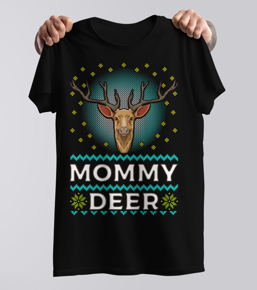 Mommy Deer Christmas Knit T-Shirt