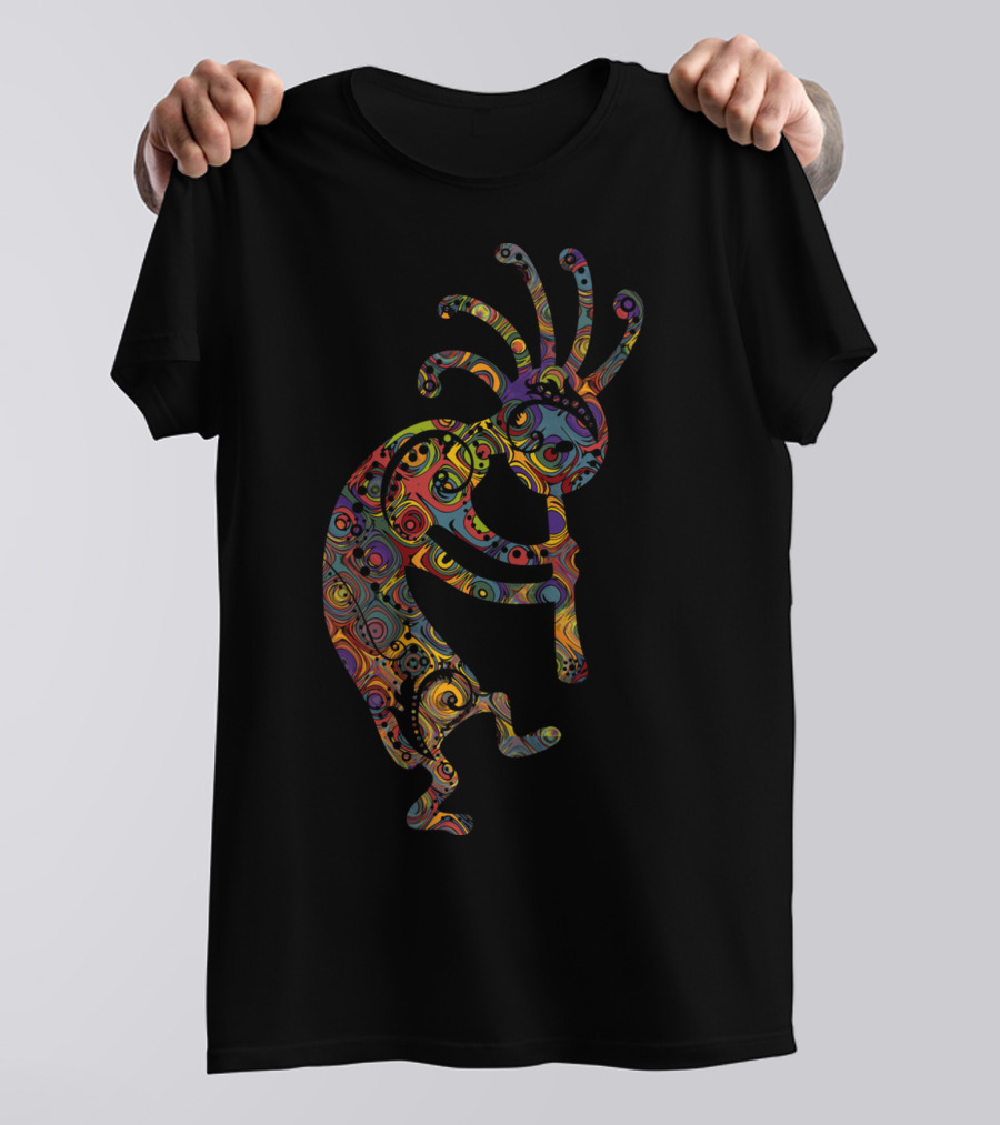 Native American Kokopelli Vibrant Spiral Ornaments T-Shirt