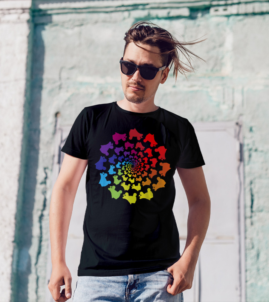 Rainbow Spiral Roller Derby Skates T-Shirt