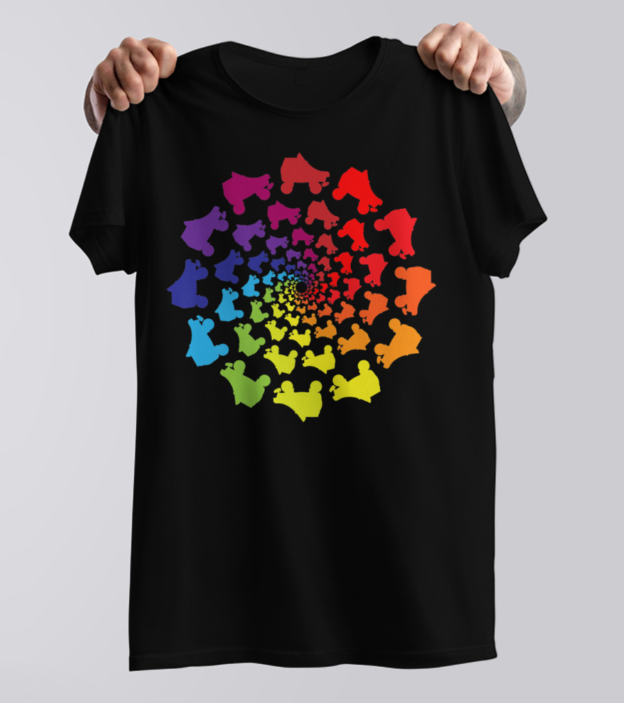Rainbow Spiral Roller Derby Skates T-Shirt