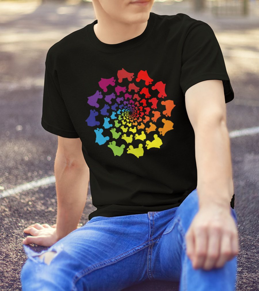 Rainbow Spiral Roller Derby Skates T-Shirt