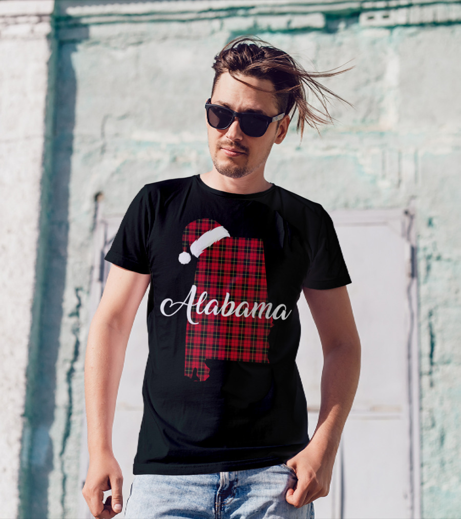 Alabama Santa Hat Red Buffalo Royal Stewart Tartan T-Shirt