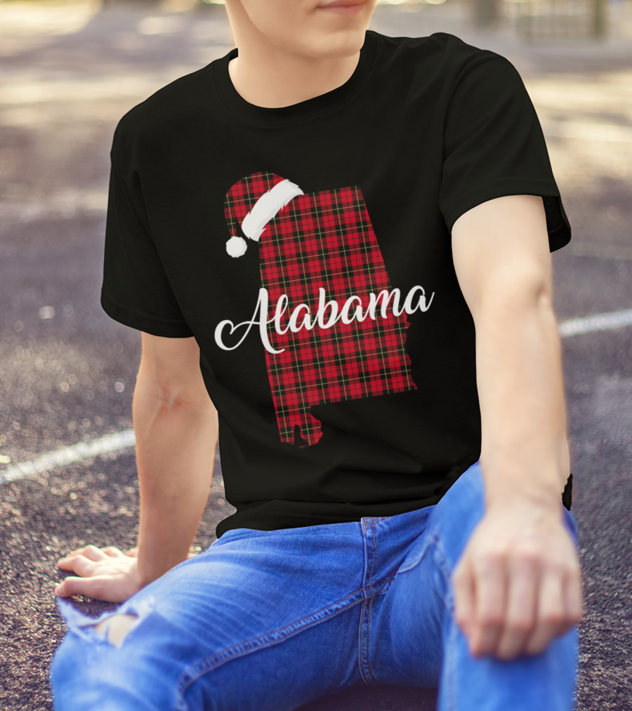Alabama Santa Hat Red Buffalo Royal Stewart Tartan T-Shirt