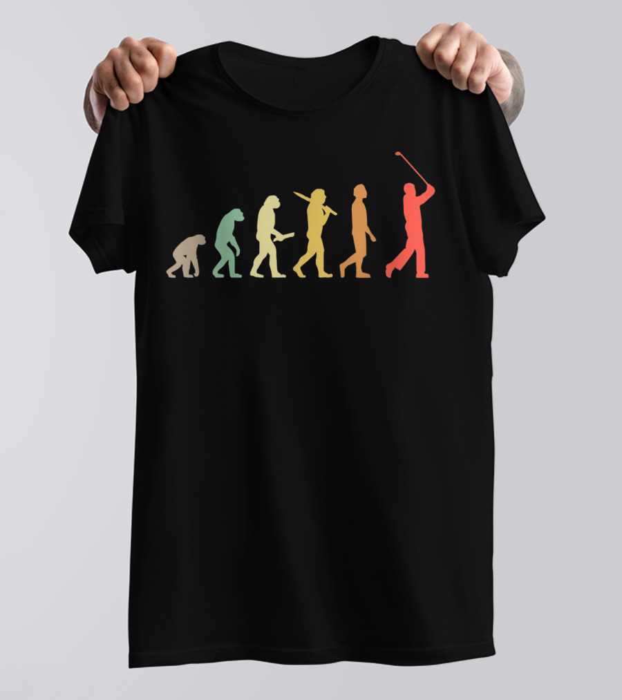 Retro Golf Evolution For Golfers Humor T-Shirt