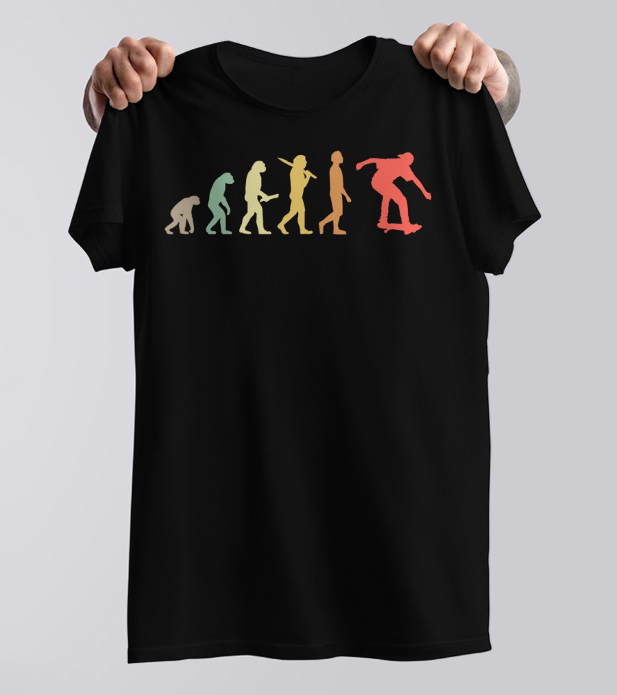 Skating Evolution Retro For Skaters Evolution Stages Skater Evolution T-Shirt