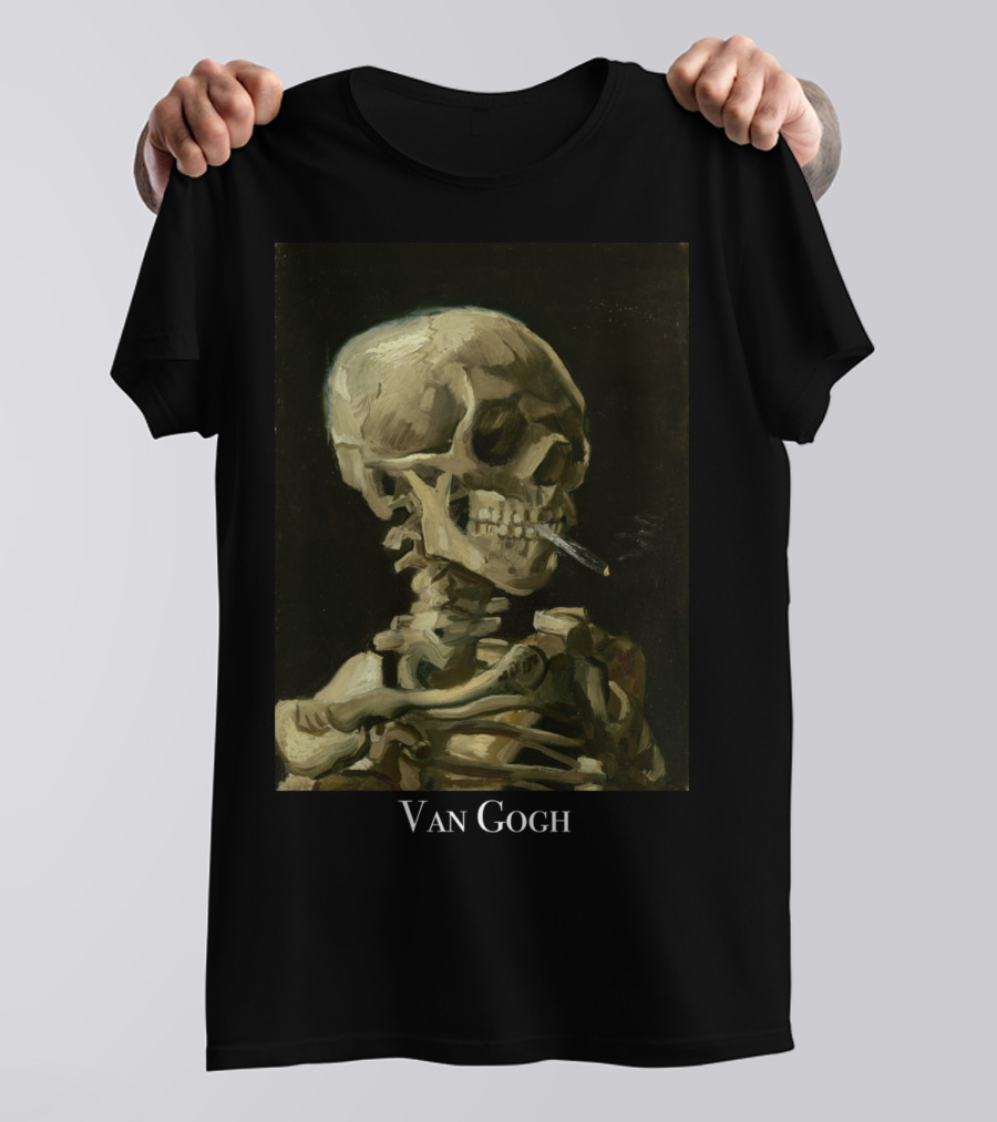 Rockstar Van Gogh Skull Smoking Art Collection T-Shirt