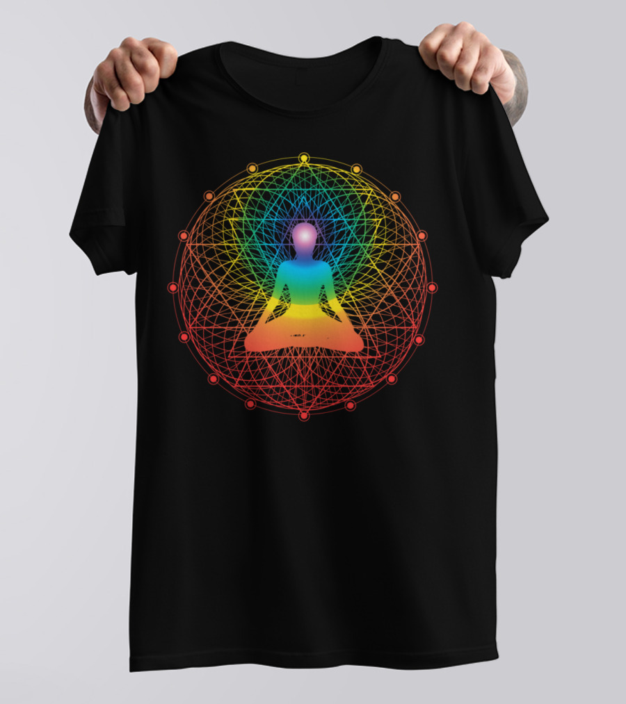 Sacred Geometry Meditation Symbol With Chakra Colors Yoga Lover 2U T-Shirt