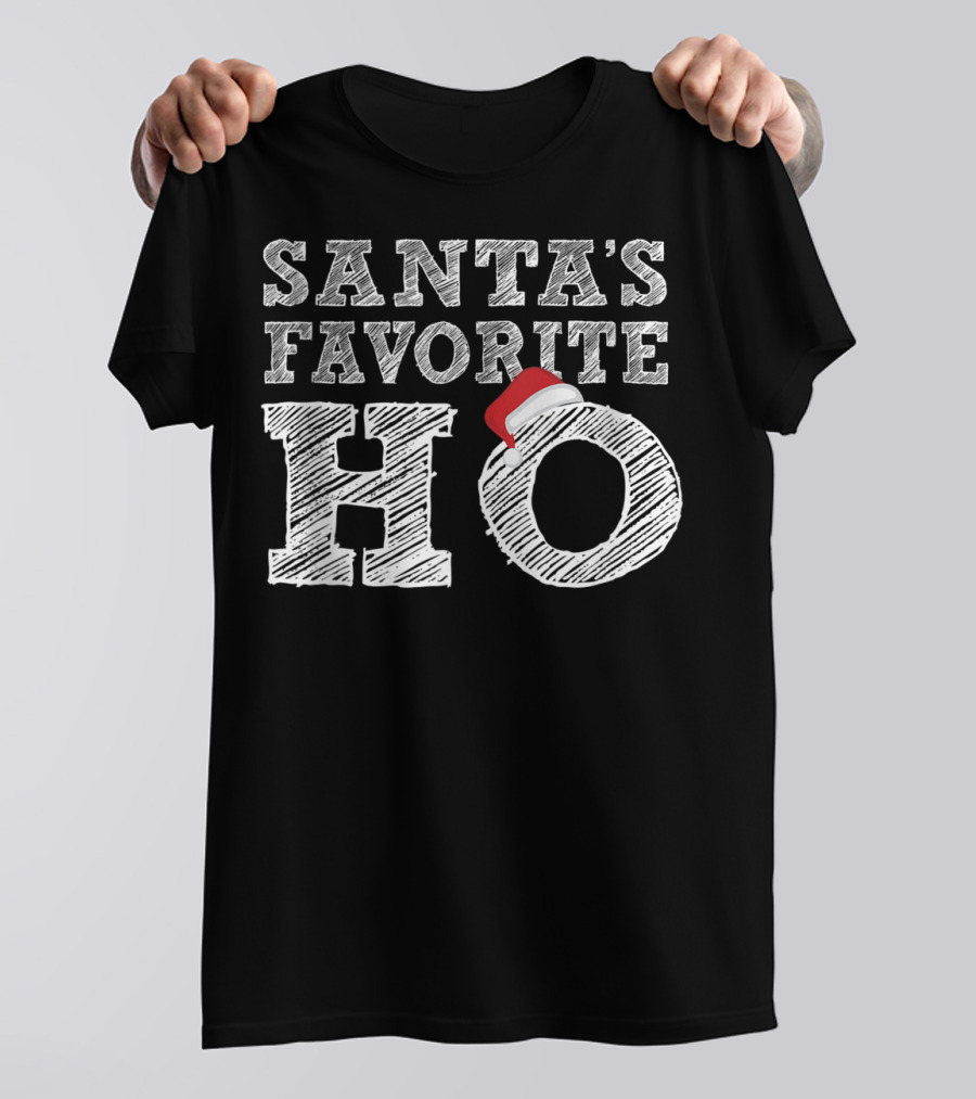 Santa's Favorite Ho Santa Hat Christmas Humor T-Shirt