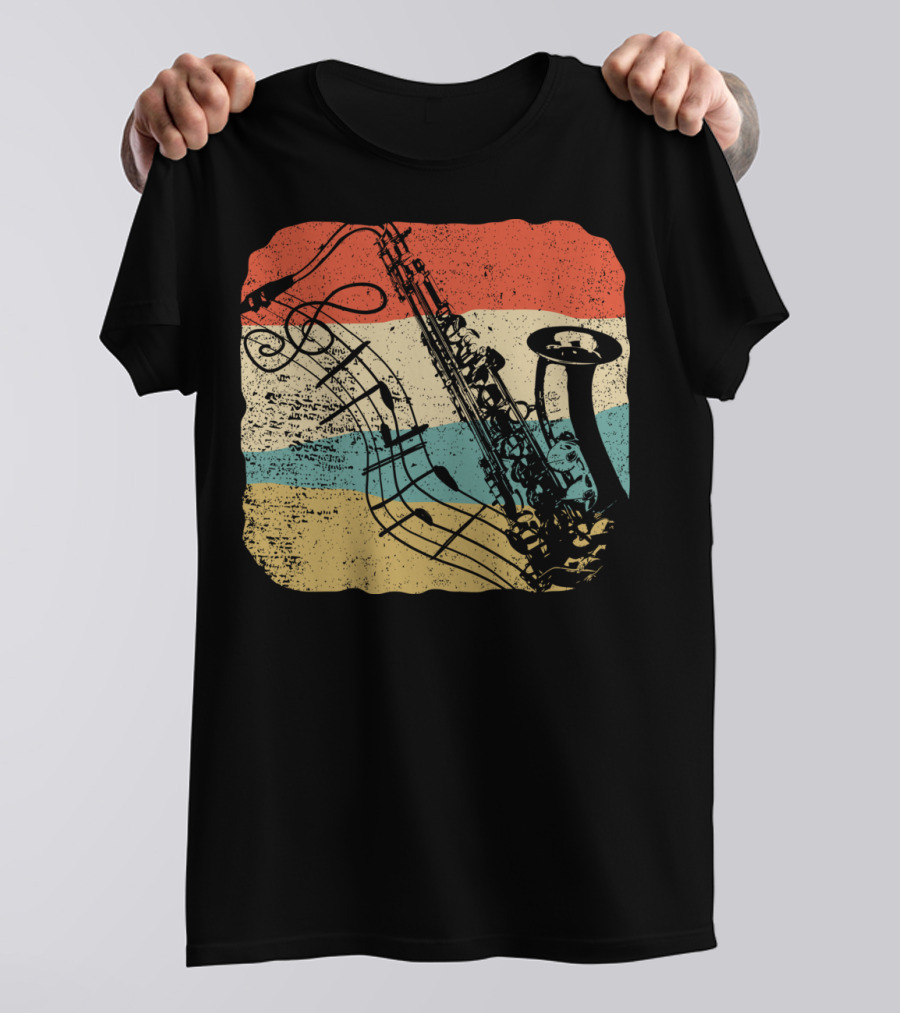 Saxophone Player Jazz Music 70s T-Shirt