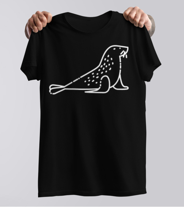 Sea Lion Outline Badge Patch Line Art Animal T-Shirt