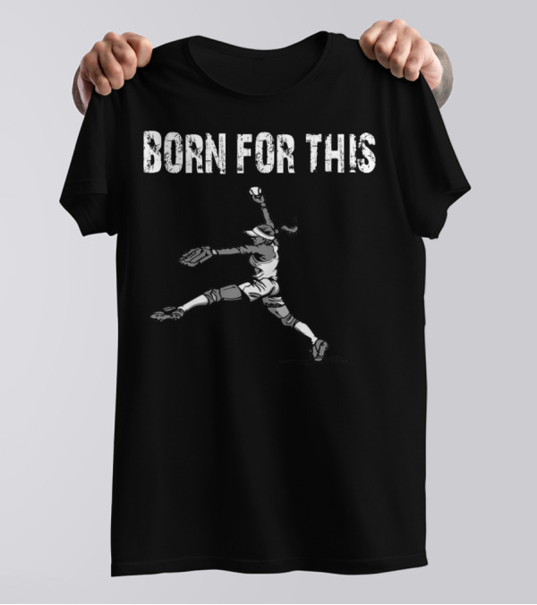 Born For This Softball Pitcher Girls T-Shirt