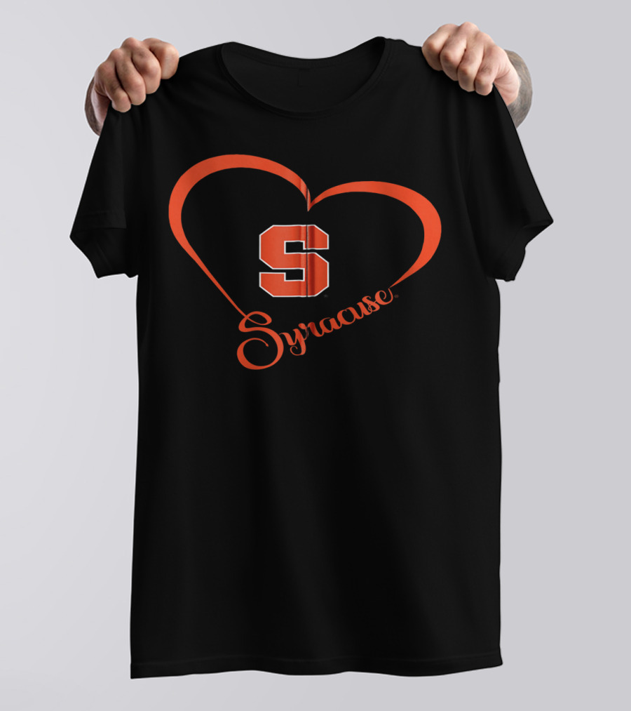 Syracuse Orange Heart Outline With Syracuse Team Name T-Shirt