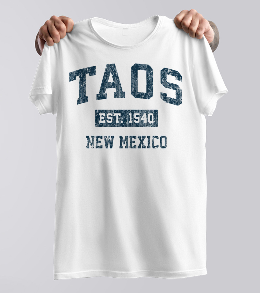 Taos New Mexico Est. 1540 Vintage Sports Navy T-Shirt