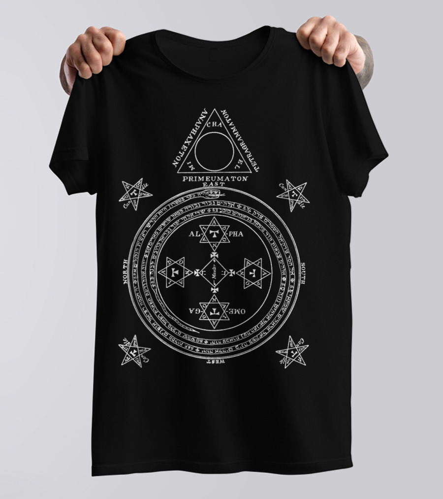 Primeumaton Anaphaxeton Mystic Circle Alpha Omega Sigil T-Shirt