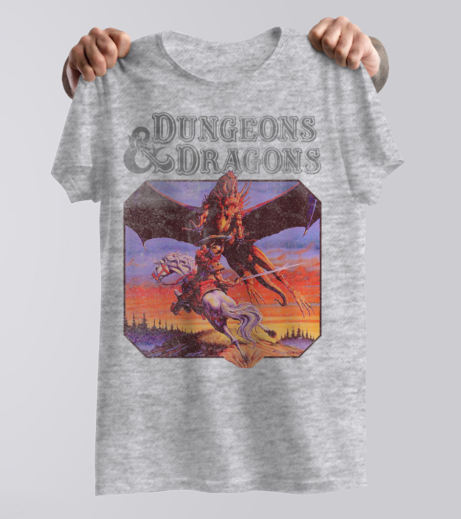 Dungeons And Dragons Classic Expert Rules Knight With Dragon T-Shirt