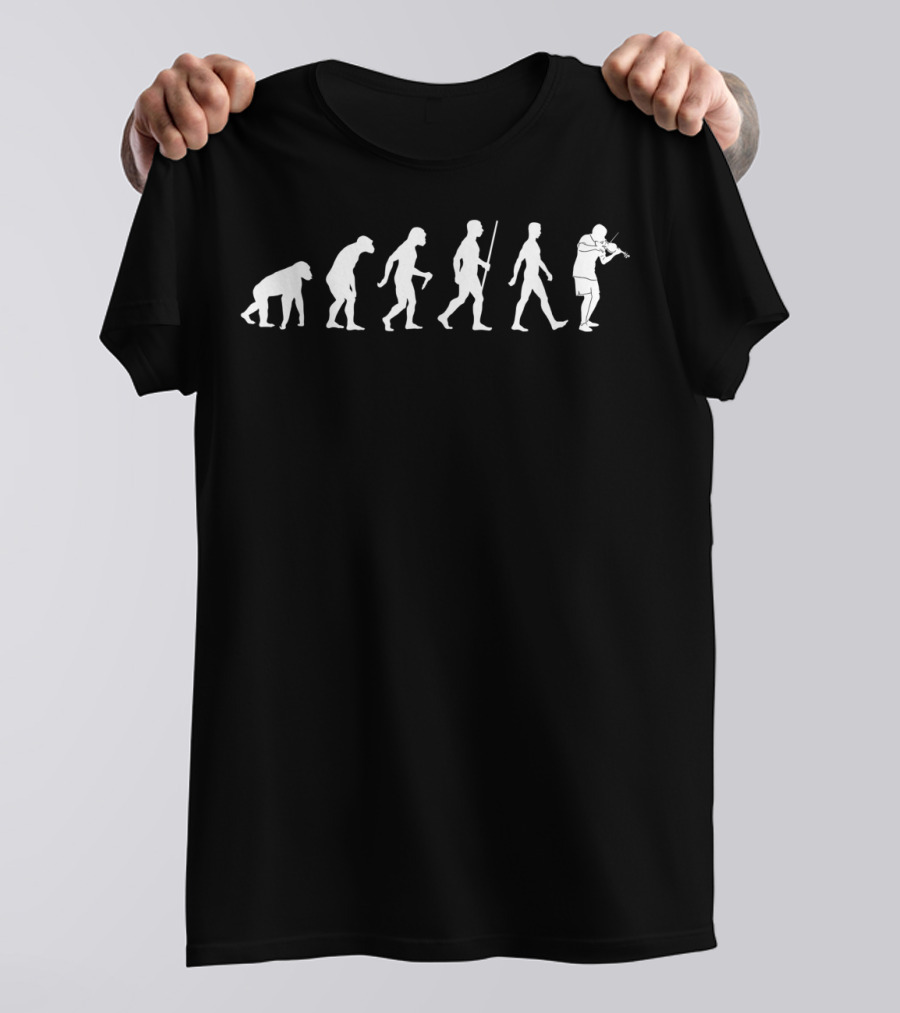 Evolution Of Humans To Violin Classic Music Instrument Player T-Shirt