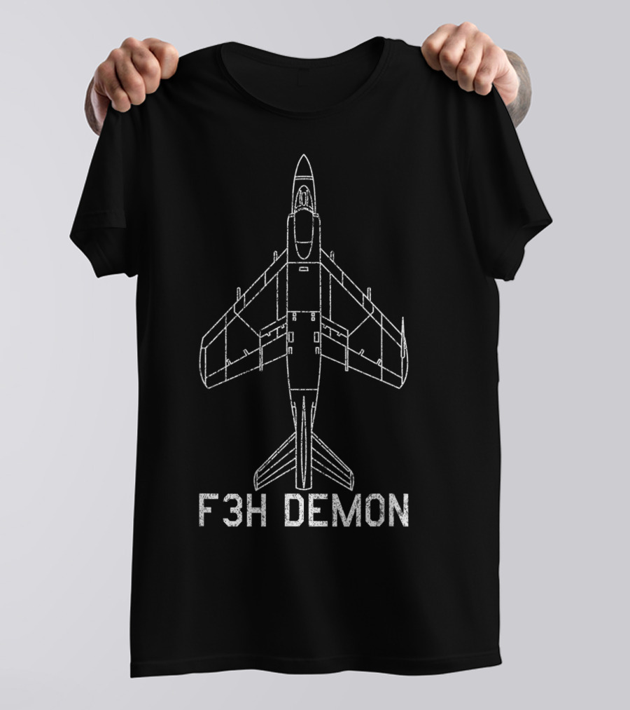 F3H Demon Jet Fighter Plane Classic USA Navy Aviation T-Shirt