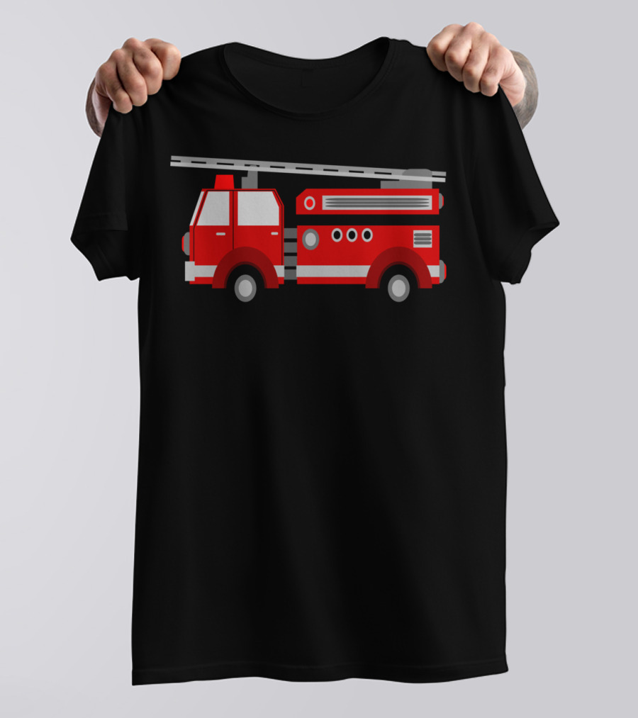 Fire Truck Red Classic Illustrated Pumper Engine Vehicle T-Shirt