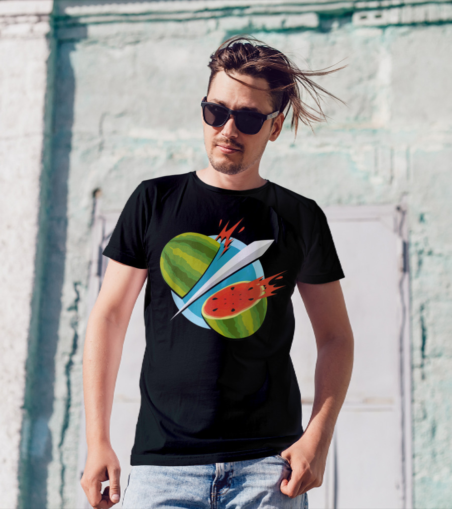 Fruit Ninja Watermelon Slice With Sword T-Shirt