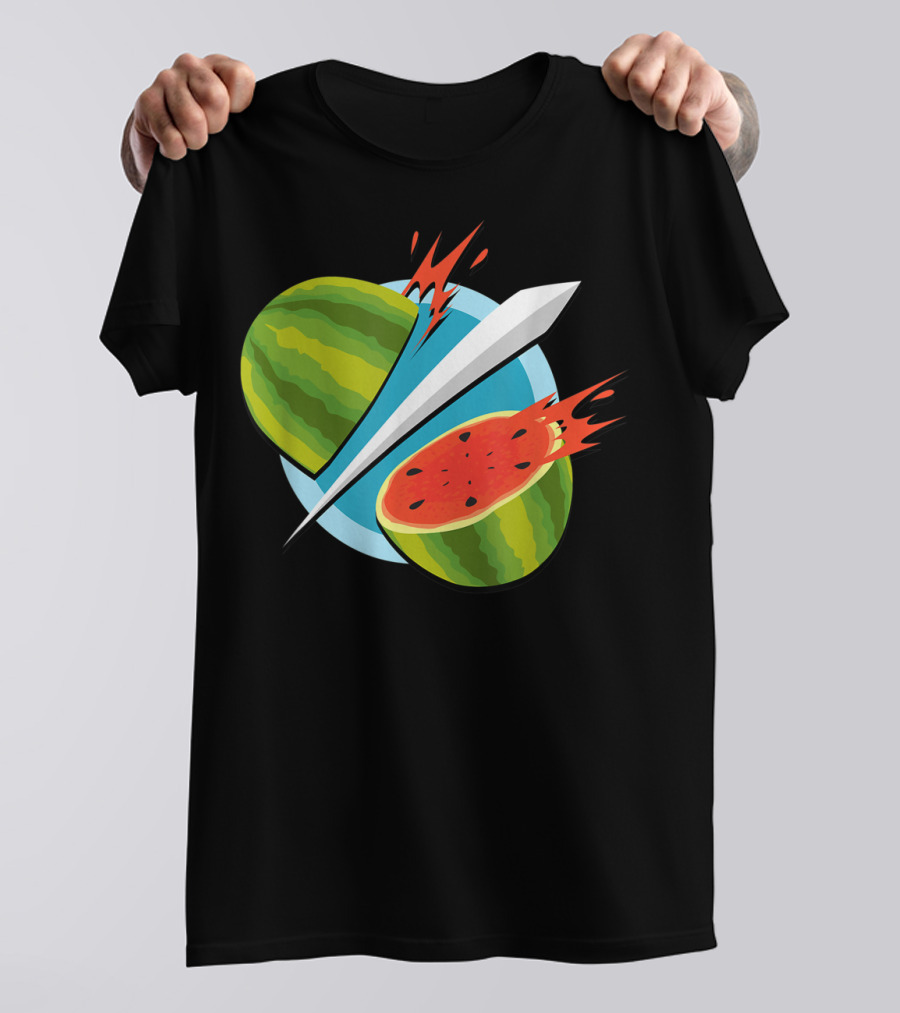 Fruit Ninja Watermelon Slice With Sword T-Shirt