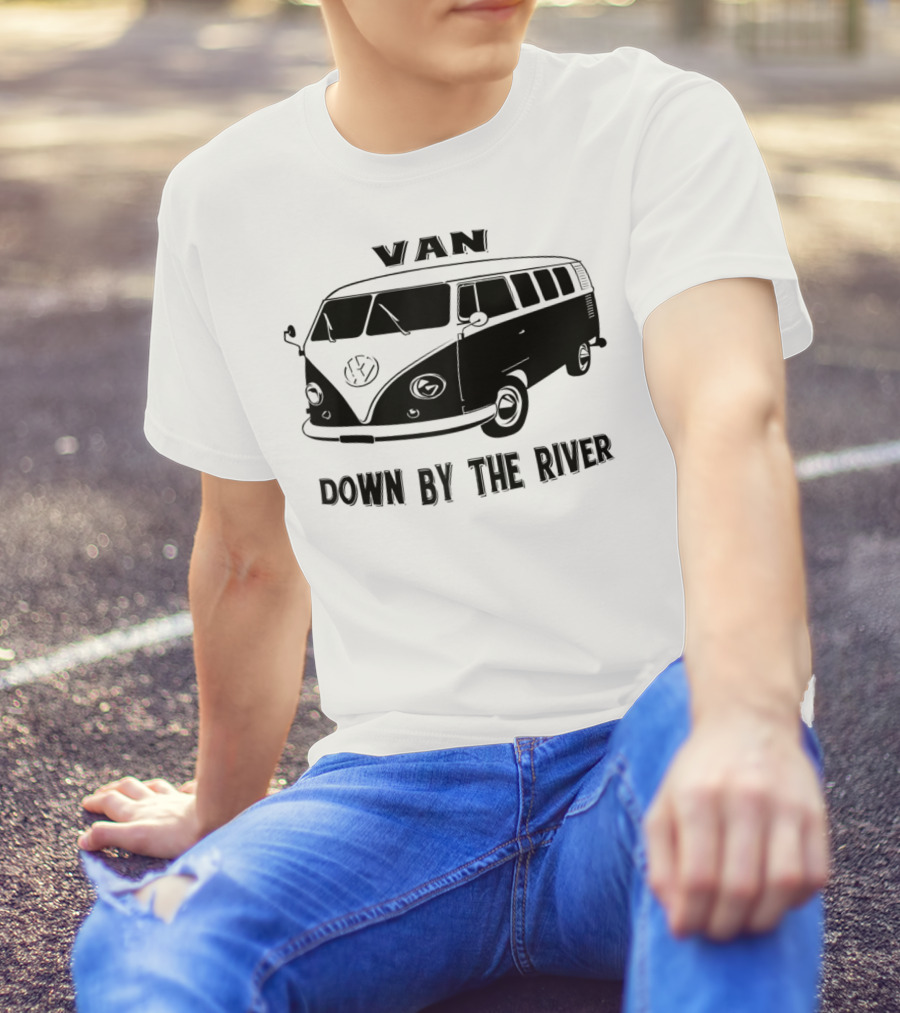 Classic Vintage 1960 Van Microbus Down By The River T-Shirt