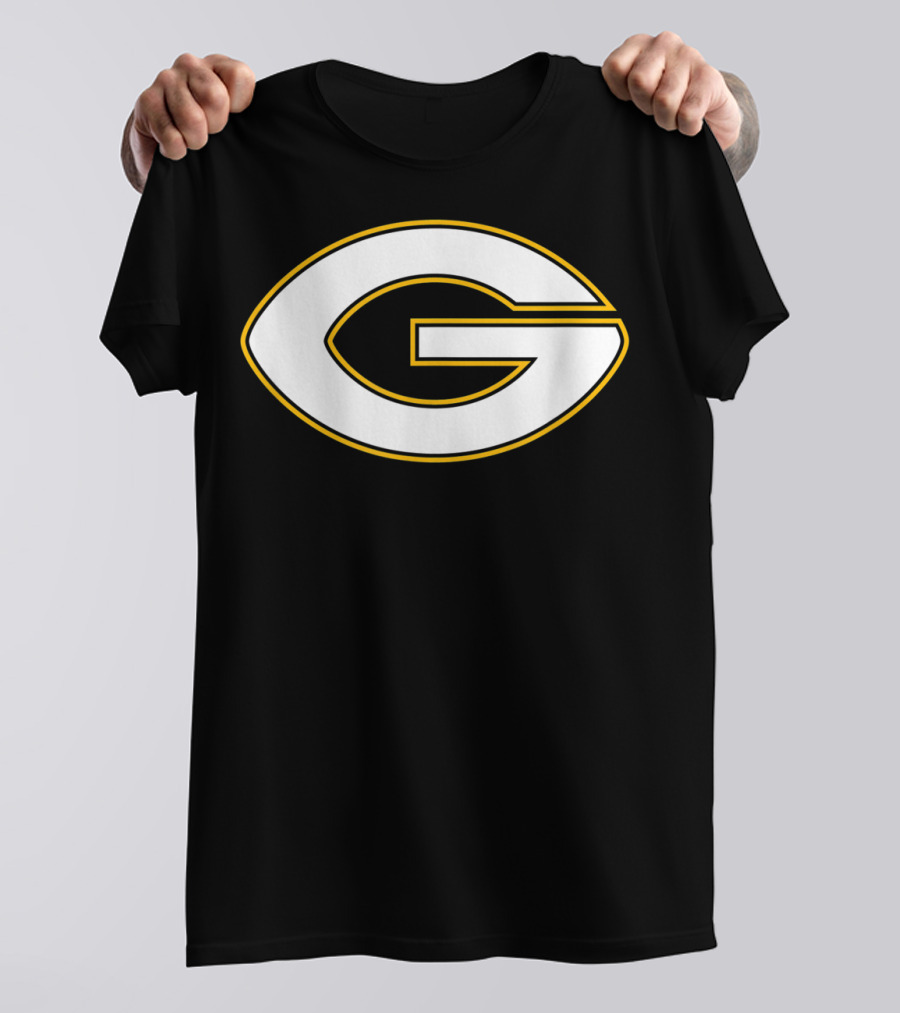 Green Bay Packers Football Shape Letter G T-Shirt
